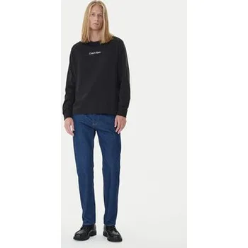Pánské tričko Calvin Klein S dlouhým rukávem Standard Logo LV04LD232G Černá Relaxed Fit 2XL