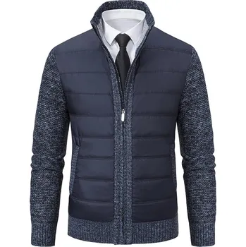 Pánský svetr Best Fashion Pánský pletený svetr na zip pro volný čas Velikost: 3XL, Barva (Varianta): Blue-gray