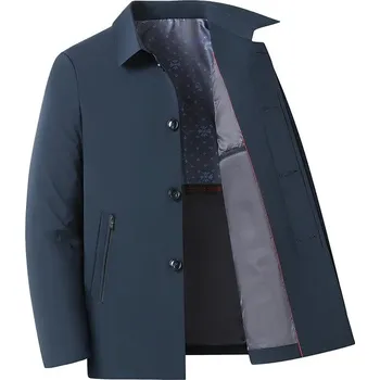 Pánský kabát Best Fashion Pánská univerzální bunda pro formální i volný čas Barva: Tmavě Modrá, Velikost: 4XL