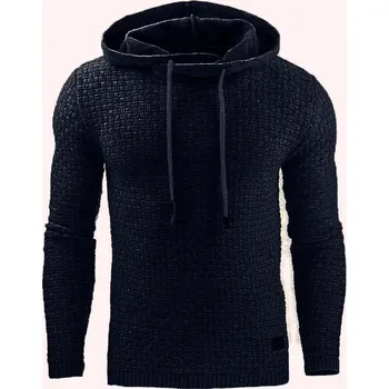 Pánská mikina Best Fashion Pánská hřejivá mikina s kapucí na zimu Barva: Tmavě Modrá, Velikost: 5XL