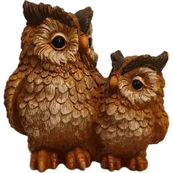 Zahradní dekorace Prodex A00829 Sovy hnědé pár velký 24 x 23 polyston