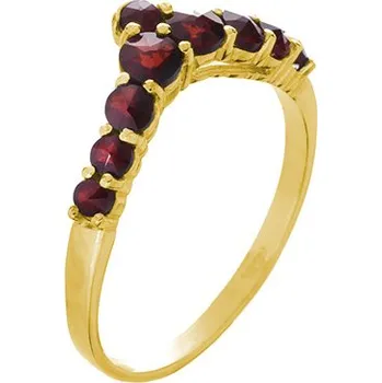 Prsten Stříbrný prsten s českým granátem, zlacený - špička Velikost: 55