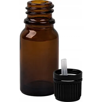 Láhev Skleněná lahvička 10 ml hnědá + uzávěr s kapátkem