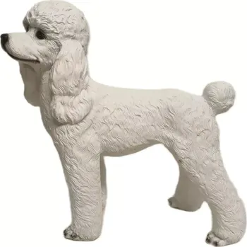 Zahradní dekorace Prodex A00852 Pes pudl bílý 30 x 28 polyston