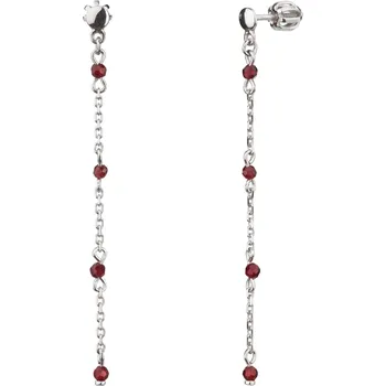 Náušnice Stříbrné náušnice s českým granátem, rhodiované Zapínání: klapka