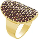 Stříbrný prsten s českým granátem, zlacený - ovál Velikost: 58