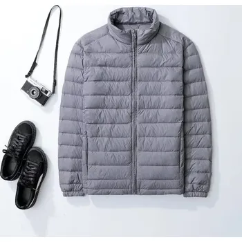 Pánská softshellová bunda Best Fashion Pánská lehká péřová bunda pro každodenní nošení Barva: Stříbrná, Velikost: L