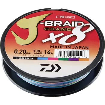 Daiwa Splétaná Šňůra J-Braid 8 Grand Mutlibarva 150 m-Průměr 0,06 mm / Nosnost 5 kg
