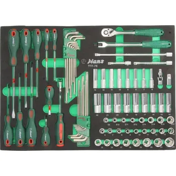 Sada nářadí Vložka na nářadí pro vozík 3/8" 6–22 mm 22 mm HANS TTF-78