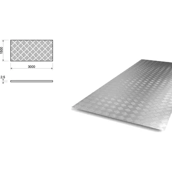 Plech Hliníkový plech quintett 1,5x3 m, tloušťka 2,5 mm