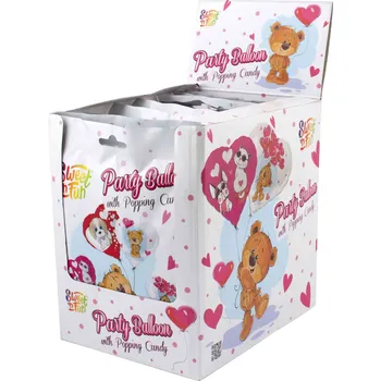 Bonbon Party balloon popping candy - práskací prášek s balónkem srdce 8g