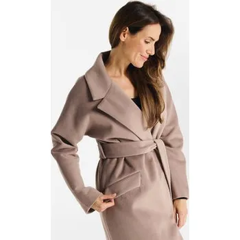 Dámský kabát Salme Vlněný kabát Fabia Béžová Regular Fit 38