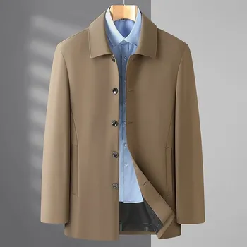 Best Fashion Pánské elegantní sako pro zralejší muže Barva: Khaki, Velikost: 4XL