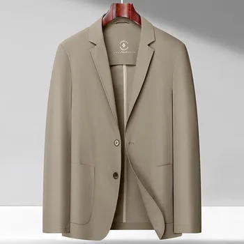 Best Fashion Pánské lehké sako pro letní business styl Barva: Khaki, Velikost: XL