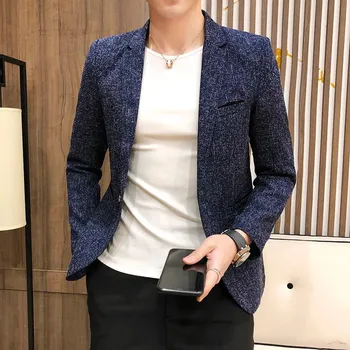 Best Fashion Pánské společenské sako v elegantním stylu Barva: Modrá, Velikost: L