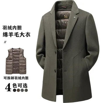 Pánský zimní kabát Best Fashion Pánský oboustranný kabát s odepínací vložkou Barva: Zelená, Velikost: M