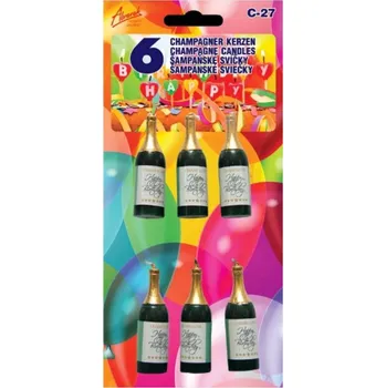 Svíčka Sada dortových svíček Champagne 6ks