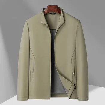 Pánská móda Best Fashion Pánská košile se stojáčkem pro business styl Barva: Khaki, Velikost: XL