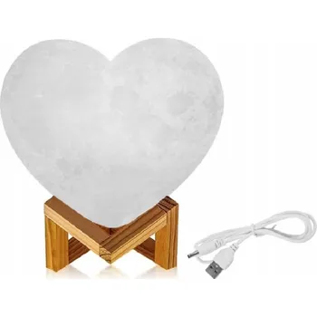 Lampička NOČNÍ LAMPA SRDCE MĚSÍC 3D LAMPA 55 CM MOON