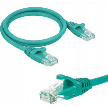 Síťový kabel Patchcord RJ45, Netrack se zalévanou koncovkou, kategorie 5e UTP, 0,5 m zelený
