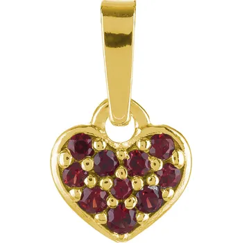 Přívěsek Stříbrný přívěsek s českým granátem, zlacený - srdce