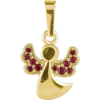 Přívěsek Stříbrný přívěsek s českým granátem, zlacený - anděl