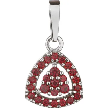Přívěsek Stříbrný přívěsek s českým granátem, rhodiovaný - trojúhelník
