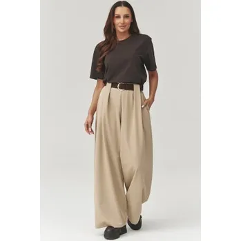 Dámské široké kalhoty Makadamia C34 - béžové Béžová M