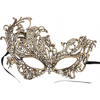 Karnevalová maska Carnival Toys ZC 01699 krajková škraboška zlatá