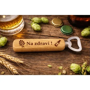 Otvírák Dary dřeva Dřevěný otvírák na pivo s gravírováním