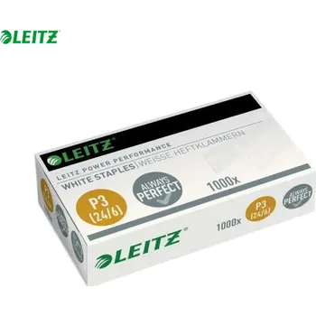 Spona do sešívačky Drátky do sešívačky Leitz - 24/6, 1000 ks, bílé