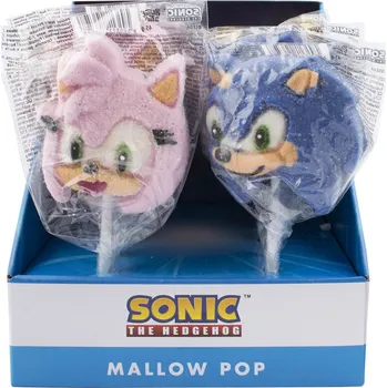 Bonbon Marshmallow lízátko Sonic 45g cena za kartonové balení (Kartonové balení : 12 ks)