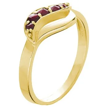 Prsten Stříbrný prsten s českým granátem, zlacený - vlnka Velikost: 61