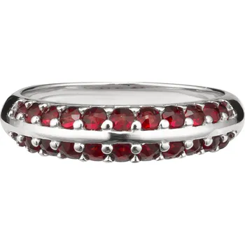 Prsten Stříbrný prsten s českým granátem, rhodiovaný - linka Velikost: 51