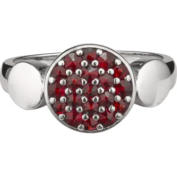 Prsten Stříbrný prsten s českým granátem, rhodiovaný - kruh Velikost: 61