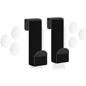 Věšák ZACK Háček na skleněnou sprchovou stěnu MITOR, set 2 ks, černý