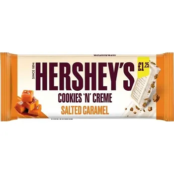 Čokoláda Hershey's bílá čokoláda s kousky sušenek s příchutí slaného karamelu 90 g