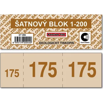 Šatnové bloky 1-200 čísel - hnědá