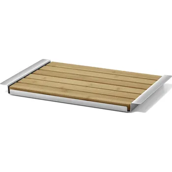 Kuchyňské prkénko ZACK Prkénko z bambusu s podnosem PANAS, kartáčovaná nerez