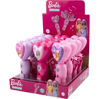 Bonbon Barbie Spin Pop - zásobník na lízátka s&nbsp;lízátkem 8g