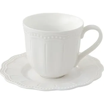 Sklenice Šálek a podšálek porcelánový ELITE bílý 250ml