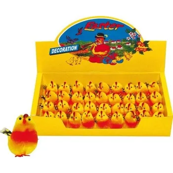 Velikonoční dekorace Velikonoční kuřátka oranžová 4cm, 36ks