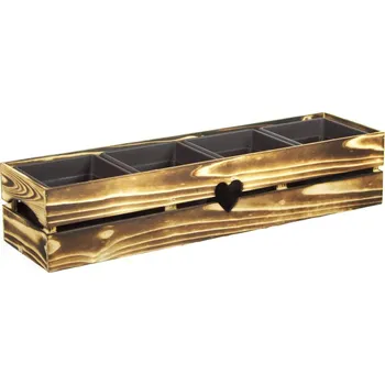 Truhlík Truhlík hranatý BYLINKÁČ 4 s plastovou vložkou opalovaný 67cm