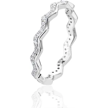 Prsten Bealio BEALIO 14147 Stříbrný prsten HRANATÉ VLNKY zigzag Velikost prstenu: 62 03-14147-4008