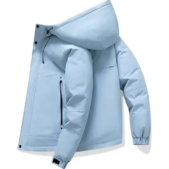 Pánský zimní kabát Best Fashion Pánská zimní péřová bunda pro chladné dny Barva: Modrá, Velikost: S