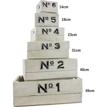 Úložný box Bedna dřevěná No.1 bílá 49x30cm