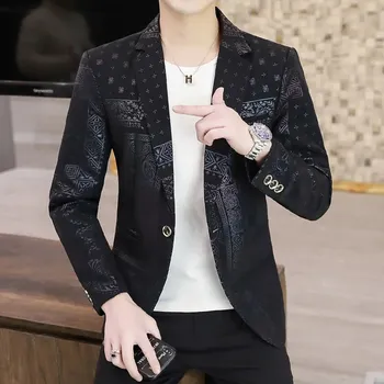 Best Fashion Pánské společenské sako v elegantním stylu Barva: Černá, Velikost: XXS