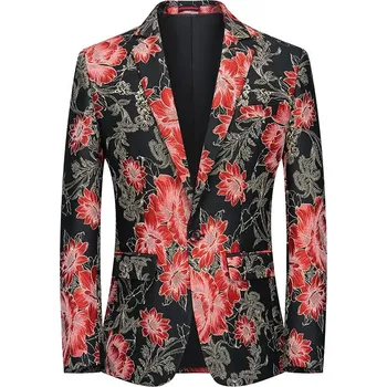 Best Fashion Pánské společenské sako pro večírky a události Barva: Červená, Velikost: 3XL