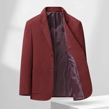 Pánský oblek Best Fashion Pánský ležérní oblek v moderním business stylu Barva: Červená, Velikost: M