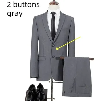 Best Fashion Pánský formální oblek pro slavnostní příležitosti Barva: Šedá, Velikost: S